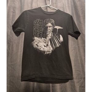 Star Wars Han Solo Millennium Falcon Graphic Tee Black T-Shirt‎ SM